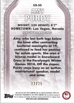2018 Topps U.S. Olympic & Paralympic Team Hopefuls - Gold #US-30 Amy Purdy Back