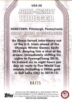 2018 Topps U.S. Olympic & Paralympic Team Hopefuls - Gold #USA-38 John-Henry Krueger Back