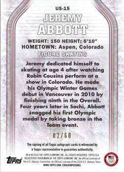2018 Topps U.S. Olympic & Paralympic Team Hopefuls - Autographs #US-15 Jeremy Abbott Back