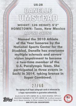 2018 Topps U.S. Olympic & Paralympic Team Hopefuls - Autographs #US-28 Danelle Umstead Back