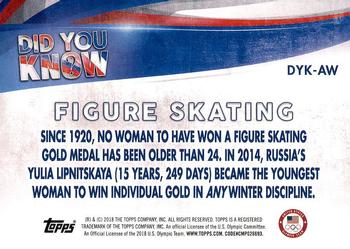 2018 Topps U.S. Olympic & Paralympic Team Hopefuls - Did You Know? #DYK-AW Ashley Wagner Back