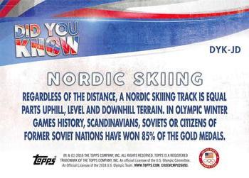 2018 Topps U.S. Olympic & Paralympic Team Hopefuls - Did You Know? #DYK-JD Jessie Diggins Back
