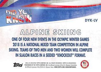 2018 Topps U.S. Olympic & Paralympic Team Hopefuls - Did You Know? #DYK-LV Lindsey Vonn Back