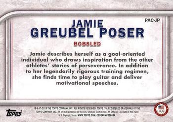 2018 Topps U.S. Olympic & Paralympic Team Hopefuls - For Pride and Country #PAC-JP Jamie Greubel Poser Back
