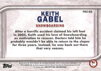 2018 Topps U.S. Olympic & Paralympic Team Hopefuls - For Pride and Country #PAC-KG Keith Gabel Back