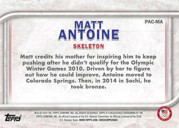 2018 Topps U.S. Olympic & Paralympic Team Hopefuls - For Pride and Country #PAC-MA Matt Antoine Back