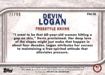 2018 Topps U.S. Olympic & Paralympic Team Hopefuls - For Pride and Country - U.S. Flag #PAC-DL Devin Logan Back