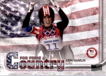 2018 Topps U.S. Olympic & Paralympic Team Hopefuls - For Pride and Country - U.S. Flag #PAC-EH Erin Hamlin Front