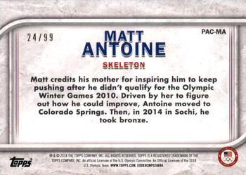 2018 Topps U.S. Olympic & Paralympic Team Hopefuls - For Pride and Country - U.S. Flag #PAC-MA Matt Antoine Back