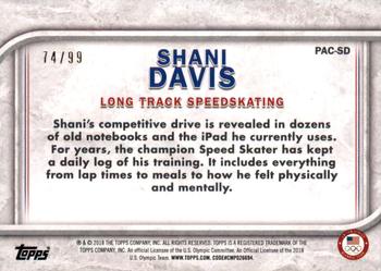 2018 Topps U.S. Olympic & Paralympic Team Hopefuls - For Pride and Country - U.S. Flag #PAC-SD Shani Davis Back