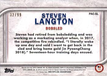 2018 Topps U.S. Olympic & Paralympic Team Hopefuls - For Pride and Country - U.S. Flag #PAC-SL Steven Langton Back