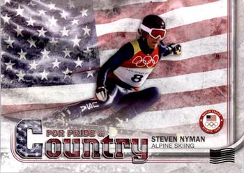 2018 Topps U.S. Olympic & Paralympic Team Hopefuls - For Pride and Country - U.S. Flag #PAC-SN Steven Nyman Front