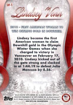 2018 Topps U.S. Olympic & Paralympic Team Hopefuls - Lindsey Vonn Career Milestones #LV-1 Lindsey Vonn Back