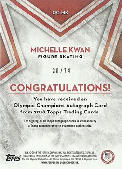 2018 Topps U.S. Olympic & Paralympic Team Hopefuls - Olympic Champions Autographs #OC-MK Michelle Kwan Back