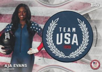 2018 Topps U.S. Olympic & Paralympic Team Hopefuls - Team USA Memorabilia Pieces - Manufactured Jumbo Wreath #TMC-AE Aja Evans Front