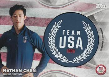 2018 Topps U.S. Olympic & Paralympic Team Hopefuls - Team USA Memorabilia Pieces - Manufactured Jumbo Wreath #TMC-NC Nathan Chen Front