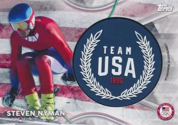 2018 Topps U.S. Olympic & Paralympic Team Hopefuls - Team USA Memorabilia Pieces - Manufactured Jumbo Wreath #TMC-SN Steven Nyman Front