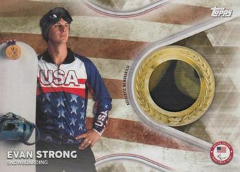 2018 Topps U.S. Olympic & Paralympic Team Hopefuls - Team USA Memorabilia Pieces - Gold Multi-Color Relic #TMC-ES Evan Strong Front
