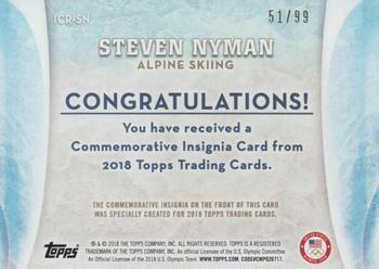 2018 Topps U.S. Olympic & Paralympic Team Hopefuls - ISOC Insignia Commemorative Relics #ICR-SN Steven Nyman Back