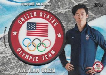2018 Topps U.S. Olympic & Paralympic Team Hopefuls - ISOC Insignia Commemorative Relics - Silver #ICR-NC Nathan Chen Front