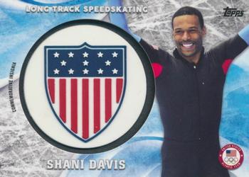 2018 Topps U.S. Olympic & Paralympic Team Hopefuls - ISOC Insignia Commemorative Relics - U.S. Flag Emblem #ICR-SD Shani Davis Front