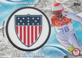 2018 Topps U.S. Olympic & Paralympic Team Hopefuls - ISOC Insignia Commemorative Relics - U.S. Flag Emblem #ICR-SN Steven Nyman Front