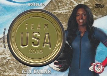 2018 Topps U.S. Olympic & Paralympic Team Hopefuls - ISOC Insignia Commemorative Relics - Gold Medal Medallion #ICR-AE Aja Evans Front
