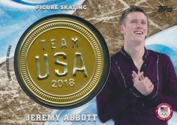 2018 Topps U.S. Olympic & Paralympic Team Hopefuls - ISOC Insignia Commemorative Relics - Gold Medal Medallion #ICR-JA Jeremy Abbott Front