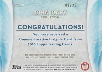 2018 Topps U.S. Olympic & Paralympic Team Hopefuls - ISOC Insignia Commemorative Relics - Gold Medal Medallion #ICR-JD John Daly Back