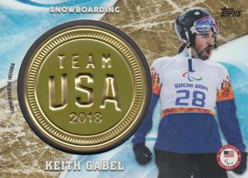2018 Topps U.S. Olympic & Paralympic Team Hopefuls - ISOC Insignia Commemorative Relics - Gold Medal Medallion #ICR-KG Keith Gabel Front
