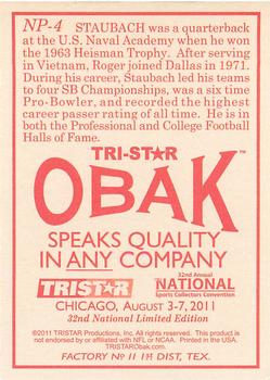 2011 TriStar Obak National Convention VIP #NP-4 Roger Staubach Back