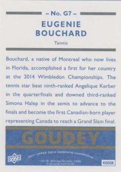 2017 Upper Deck Goodwin Champions - Goudey Royal Blue #G7 Eugenie Bouchard Back
