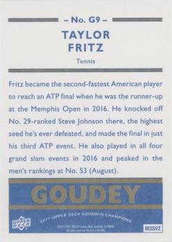 2017 Upper Deck Goodwin Champions - Goudey Royal Blue #G9 Taylor Fritz Back