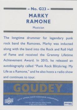 2017 Upper Deck Goodwin Champions - Goudey Royal Blue #G23 Marky Ramone Back