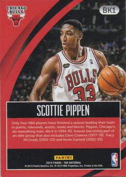 2015 Panini The National - Team Colors Thick Stock #BK1 Scottie Pippen Back