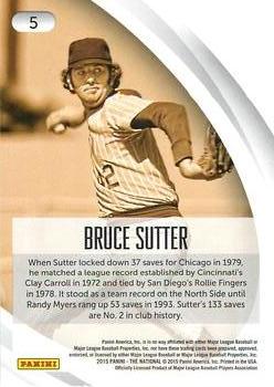 2015 Panini The National - Chicago Baseball Heroes #5 Bruce Sutter Back