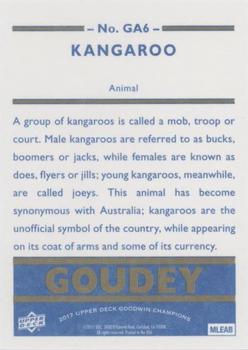 2017 Upper Deck Goodwin Champions - Goudey Animals Royal Blue #GA6 Kangaroo Back