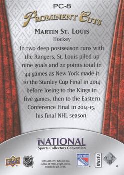 2016 Upper Deck National Convention - Prominent Cuts #PC-8 Martin St. Louis Back