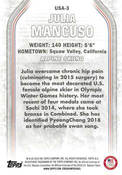 2018 Topps U.S. Olympic & Paralympic Team Hopefuls - Silver #USA-3 Julia Mancuso Back