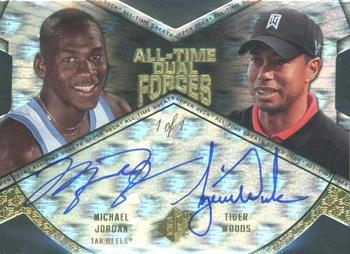 2012 Upper Deck All-Time Greats - All-Time Dual Forces Autograph #ATF2-JW Michael Jordan / Tiger Woods Front