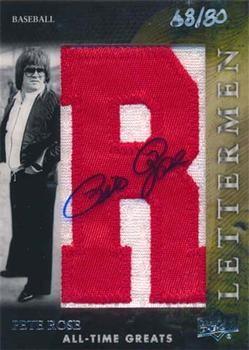 2012 Upper Deck All-Time Greats - Lettermen Patch Autograph #L-PR Pete Rose Front