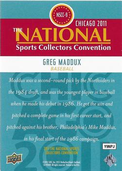 2011 Upper Deck National Convention #NSCC-9 Greg Maddux Back
