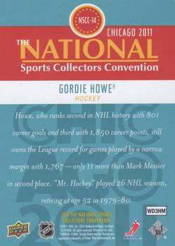 2011 Upper Deck National Convention #NSCC-14 Gordie Howe Back