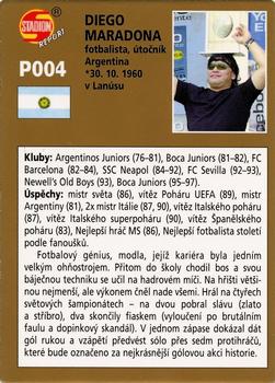 2000 Stadion World Stars - Gold Redemption Set 1 #P004 Diego Maradona Back