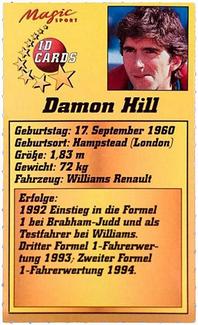 1995 Magic Sport ID Cards (German) #64 Damon Hill Back
