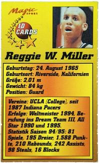 1995 Magic Sport ID Cards (German) #104 Reggie Wayne Miller Back