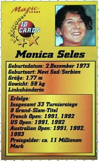 1995 Magic Sport ID Cards (German) #107 Monica Seles Back
