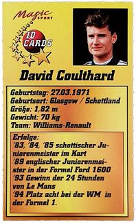 1995 Magic Sport ID Cards (German) #119 David Coulthard Back