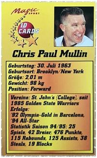 1995 Magic Sport ID Cards (German) #127 Christopher Paul Mullin Back