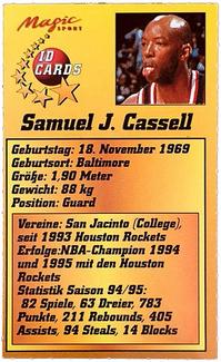 1995 Magic Sport ID Cards (German) #134 Samuel James Cassell Back